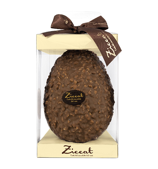 Osterei Milchschokolade mit Nusskrokant